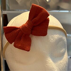 Orange Bow Infant Headband